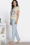 Zivame Farm Lore Knit Cotton Pyjama Set - Beige — thumbnail 3