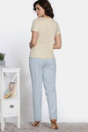 Zivame Farm Lore Knit Cotton Pyjama Set - Beige — thumbnail 4