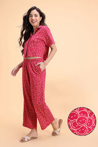 Zivame Smiley World Knit Cotton Loungewear Set - Jazzy — thumbnail 2