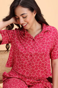 Zivame Smiley World Knit Cotton Loungewear Set - Jazzy — thumbnail 6