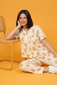 Zivame Garfield Collection Knit Cotton Loungewear Set - Parchment — thumbnail 1