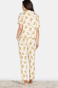 Zivame Garfield Collection Knit Cotton Loungewear Set - Parchment — thumbnail 5