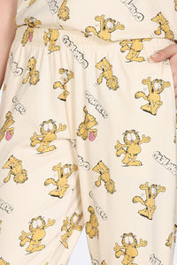 Zivame Garfield Collection Knit Cotton Loungewear Set - Parchment — thumbnail 7