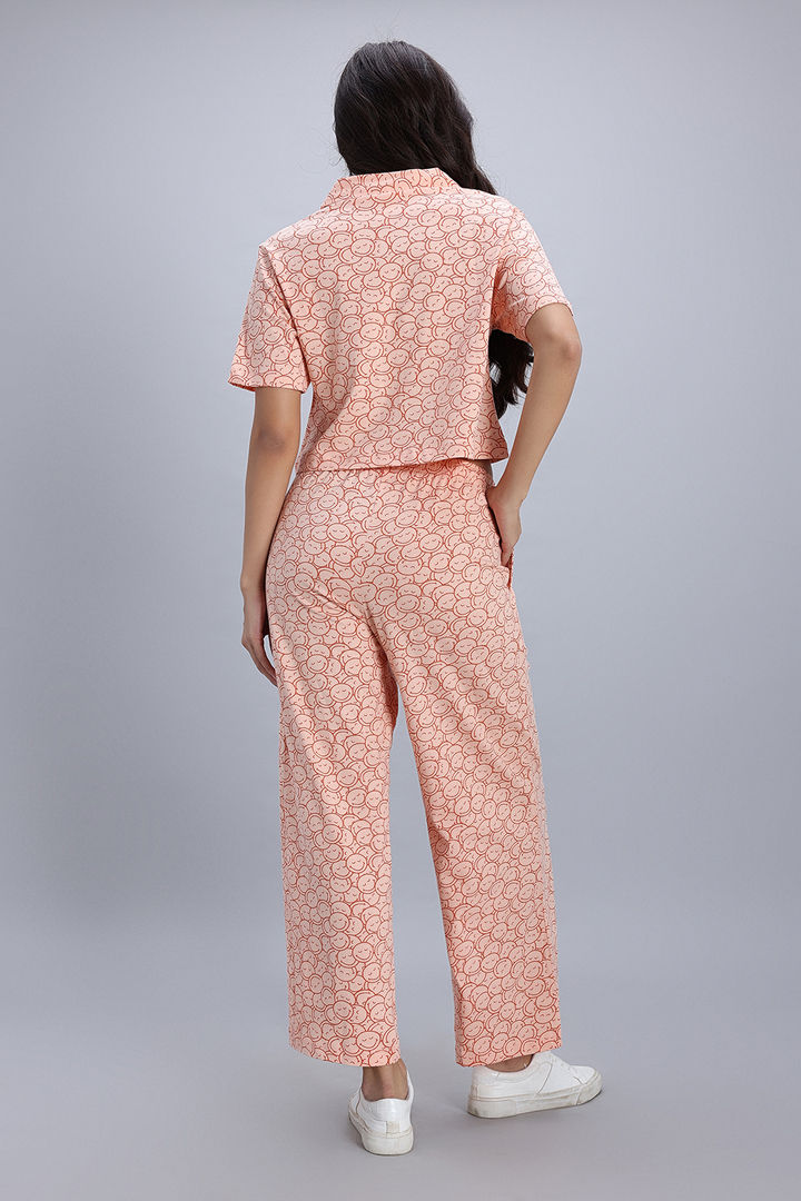 Zivame Smiley World Knit Cotton Lifewear Set - Peach Parfait — image 4