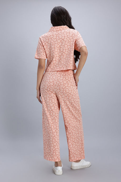 Zivame Smiley World Knit Cotton Loungewear Set - Peach Parfait — image 4