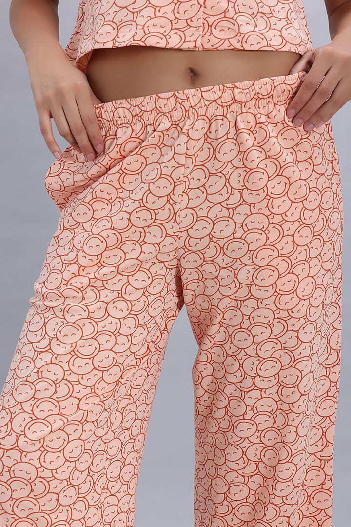Zivame Smiley World Knit Cotton Lifewear Set - Peach Parfait — image 7