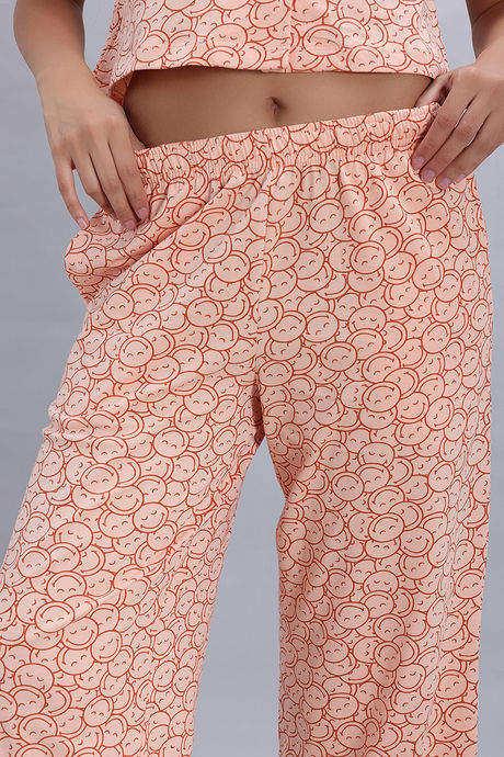 Zivame Smiley World Knit Cotton Loungewear Set - Peach Parfait — image 7