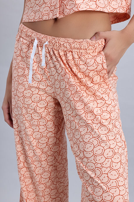 Zivame Smiley World Knit Cotton Loungewear Set - Peach Parfait — image 8