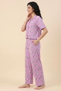 Zivame Snoopy Knit Cotton Loungewear Set - Phalaenopsis — thumbnail 2