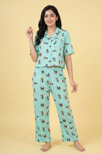 Zivame Mickey & Friends Knit Cotton Loungewear Set - Yucca — thumbnail 2