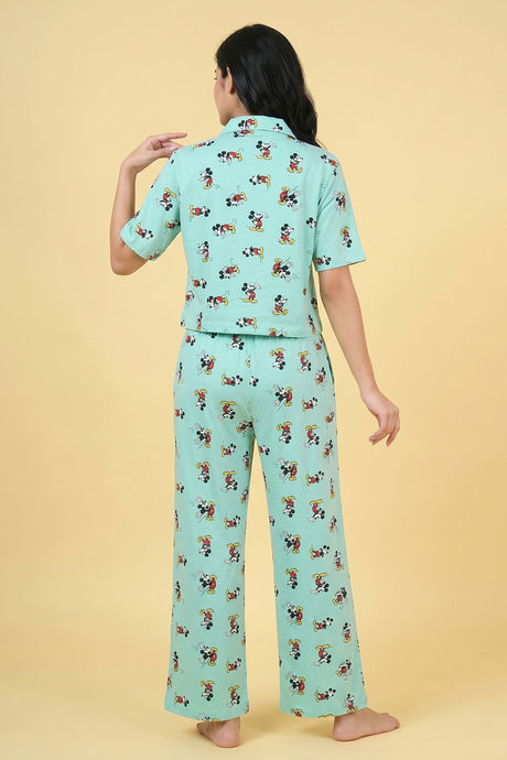 Zivame Mickey & Friends Knit Cotton Loungewear Set - Yucca — image 3