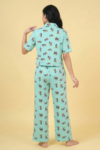 Zivame Mickey & Friends Knit Cotton Loungewear Set - Yucca — thumbnail 3