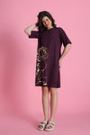 Zivame Garfield Knit Cotton Loungewear Dress - Fig — thumbnail 2