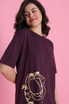 Zivame Garfield Knit Cotton Loungewear Dress - Fig — thumbnail 5