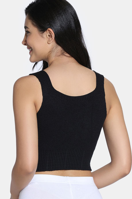 Zivame Thermal Bra Top With Inbuilt Cups - Black — image 3