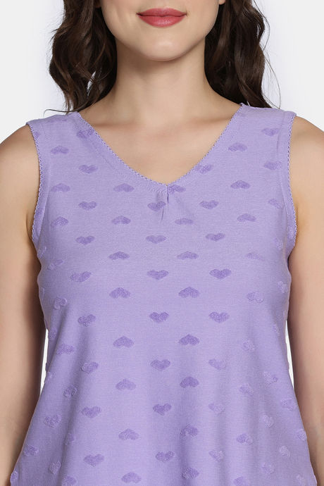 Zivame 2 Mile Fashion Knit Cotton Pyjama Set - Lavender — image 6
