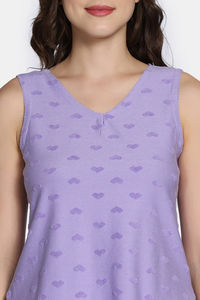 Zivame 2 Mile Fashion Knit Cotton Pyjama Set - Lavender — thumbnail 6