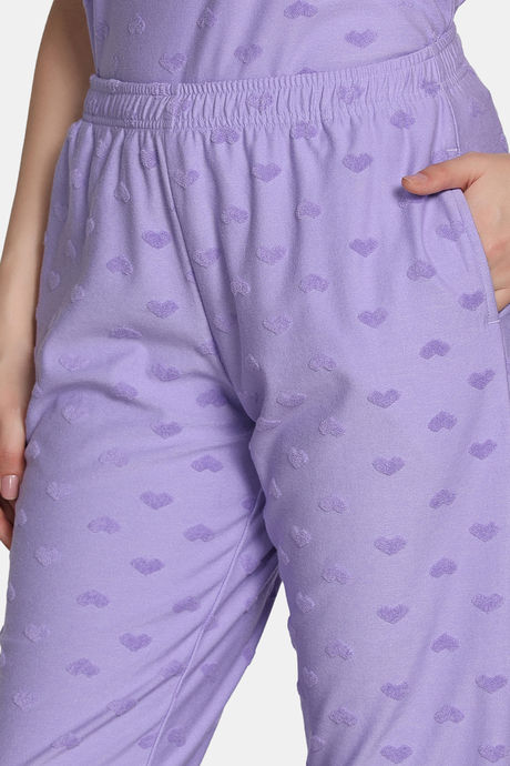 Zivame 2 Mile Fashion Knit Cotton Pyjama Set - Lavender — image 7