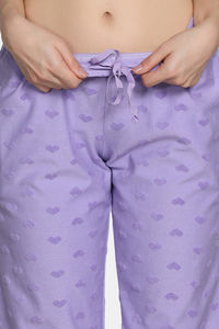Zivame 2 Mile Fashion Knit Cotton Pyjama Set - Lavender — thumbnail 8