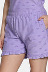 Zivame 2 Mile Fashion Sweetheart Diaries Knit Cotton Shorts Set - Lavender — thumbnail 6