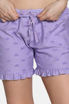 Zivame 2 Mile Fashion Sweetheart Diaries Knit Cotton Shorts Set - Lavender — thumbnail 7