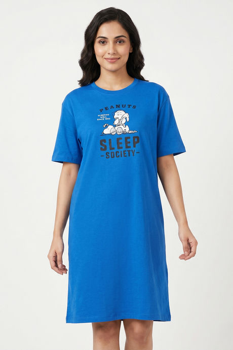 Zivame Peanuts Knit Cotton Loungwear Dress - Daphne — image 2