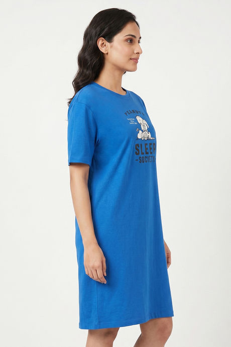 Zivame Peanuts Knit Cotton Loungwear Dress - Daphne — image 3