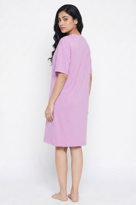 Zivame Peanuts Knit Cotton Loungewear Dress - Phalaenopsis — image 2