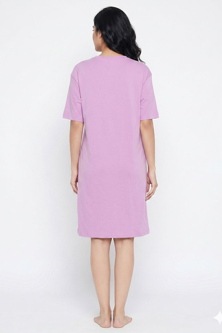 Zivame Peanuts Knit Cotton Loungewear Dress - Phalaenopsis — image 4