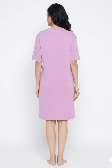 Zivame Peanuts Knit Cotton Loungewear Dress - Phalaenopsis — image 4