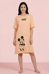 Zivame Mickey Mouse Knit Cotton Loungwear Dress - Sunbrust — thumbnail 1