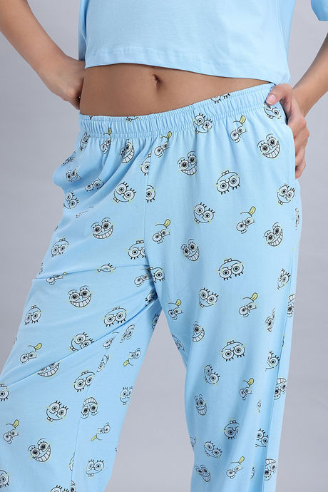 Zivame Sponge Bob Knit Cotton Pyjama Set - Country Air — image 7