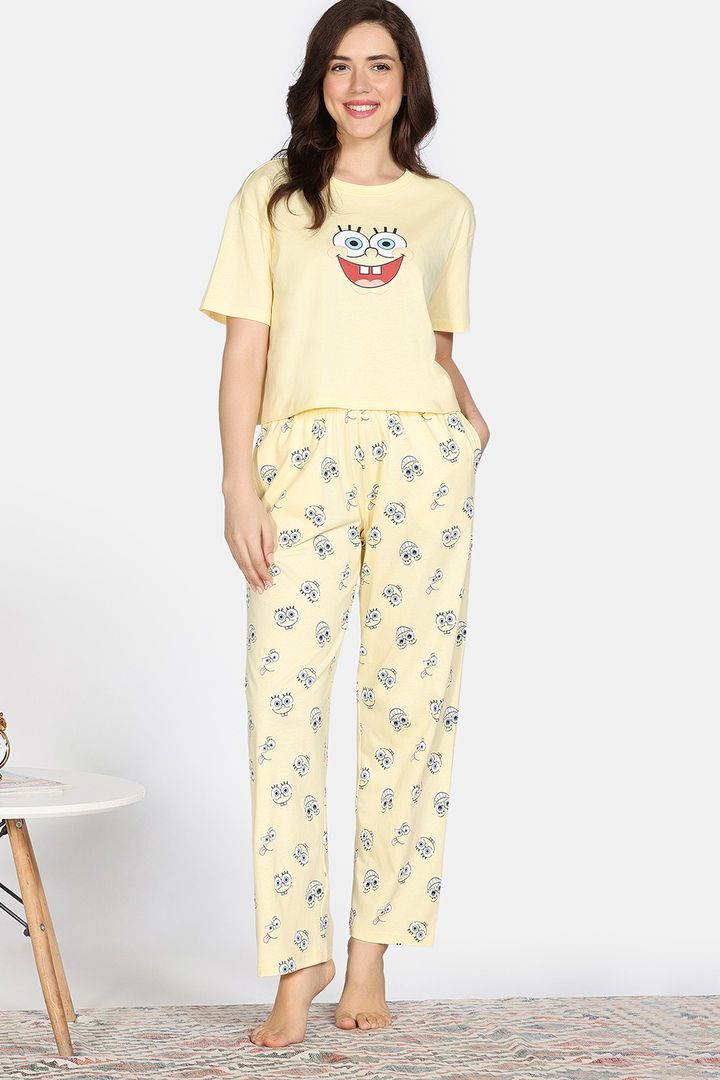 Zivame 2 Mile Fashion Knit Cotton Pyjama Set - Popcorn — image 3