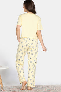 Zivame 2 Mile Fashion Knit Cotton Pyjama Set - Popcorn — thumbnail 5