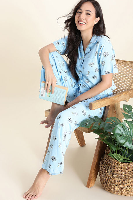 Zivame Sponge Bob Knit Cotton Pyjama Set - Countryair — image 2