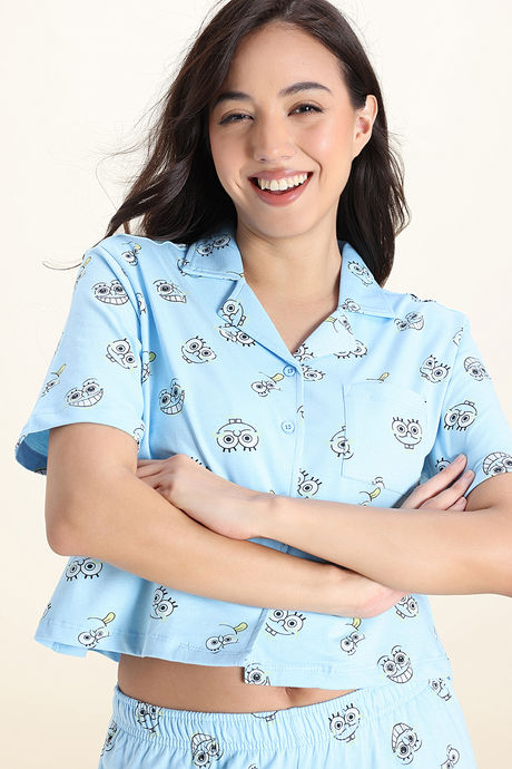 Zivame Sponge Bob Knit Cotton Pyjama Set - Countryair — image 6