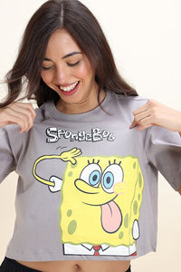 Zivame Sponge Bob Knit Cotton Loungewear Top - Wet Weather — thumbnail 6