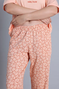 Zivame Smiley World 2 Mile Fashion Knit Cotton Loungewear Set - Peach Parfait — thumbnail 7