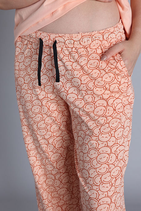 Zivame Smiley World 2 Mile Fashion Knit Cotton Loungewear Set - Peach Parfait — image 8