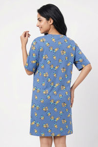 Zivame Minions Knit Cotton Loungewear Dress - Riviera — thumbnail 3