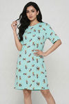 Zivame Mickey & Friends Knit Cotton Loungewear Dress - Yucca — thumbnail 1