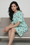Zivame Mickey & Friends Knit Cotton Loungewear Dress - Yucca — thumbnail 4