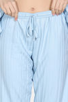 Zivame Sugar Stripes Woven Pyjama Set - Omphalodes — thumbnail 7