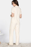 Zivame Sugar Stripes Woven Pyjama Set - Parchment — thumbnail 4