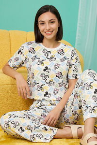 Zivame 2 Mile Fashion Knit Cotton Loungewear Set - Marshmallow — thumbnail 1