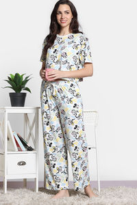 Zivame 2 Mile Fashion Knit Cotton Loungewear Set - Marshmallow — thumbnail 3