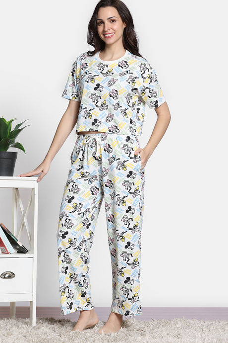 Zivame 2 Mile Fashion Knit Cotton Loungewear Set - Marshmallow — image 4