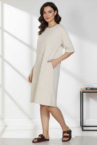 Zivame 2 Mile Fashion Knit Cotton Loungewear Dress - Marshmallow — thumbnail 3