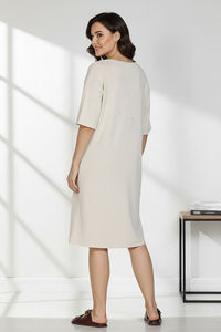 Zivame 2 Mile Fashion Knit Cotton Loungewear Dress - Marshmallow — thumbnail 4