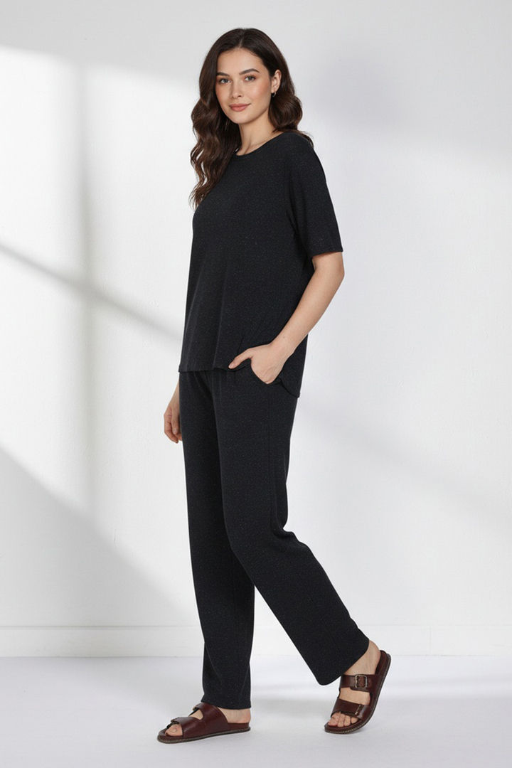 Zivame 2 Mile Fashion Knit Cotton Lifewear Set - Caviar — image 3